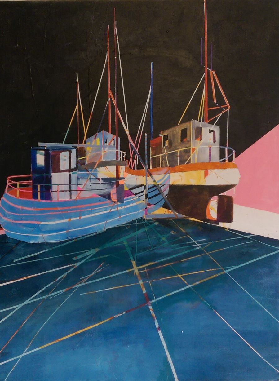 på havnen