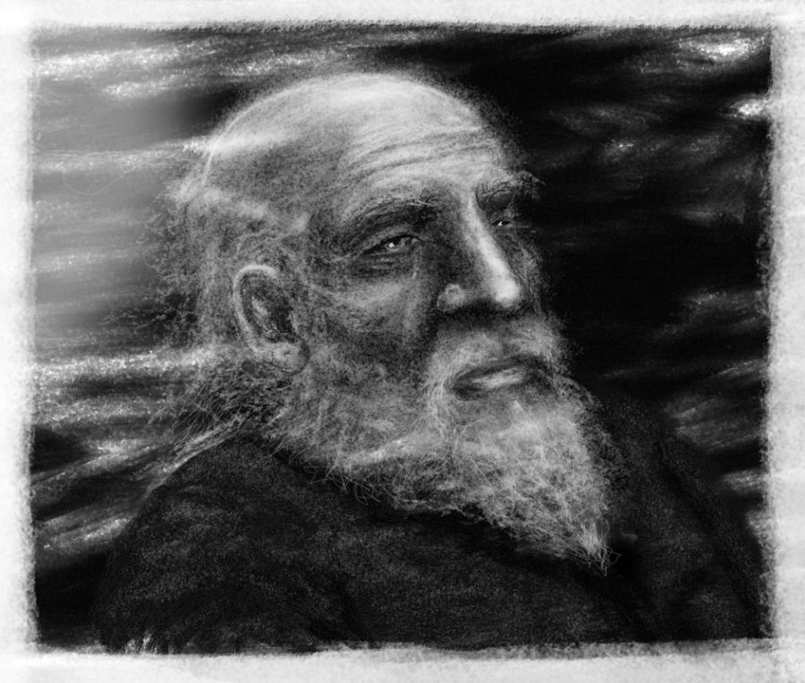 face of an old imaginary man