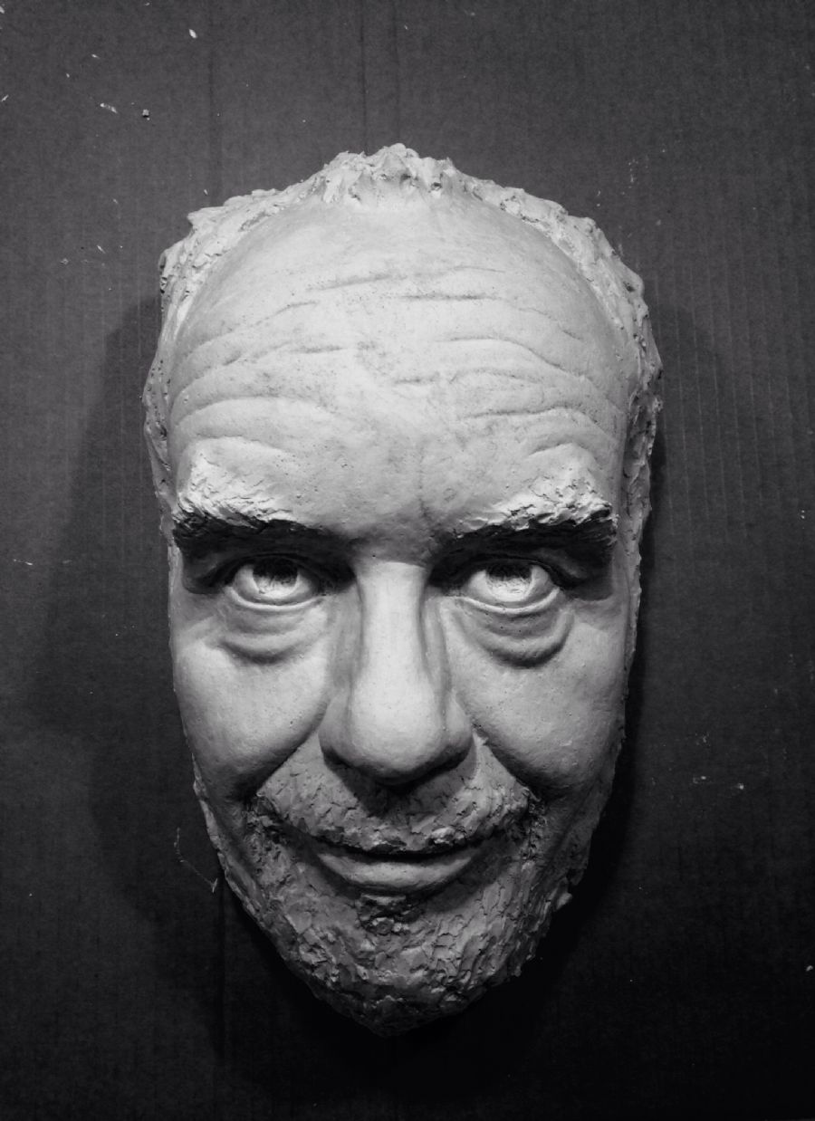 Plaster mask of my sculptur "the happy s