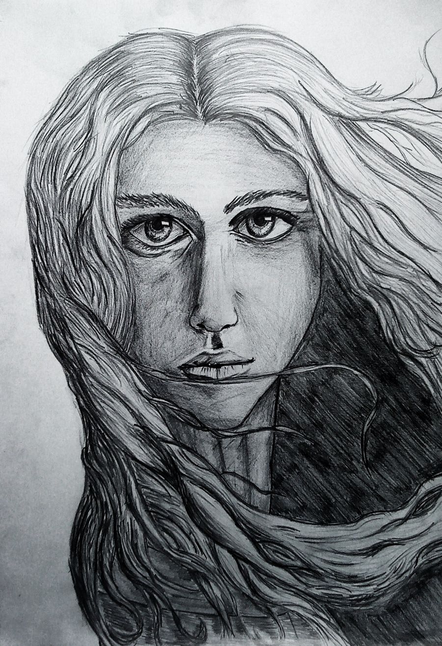 Girl with Flying Hair