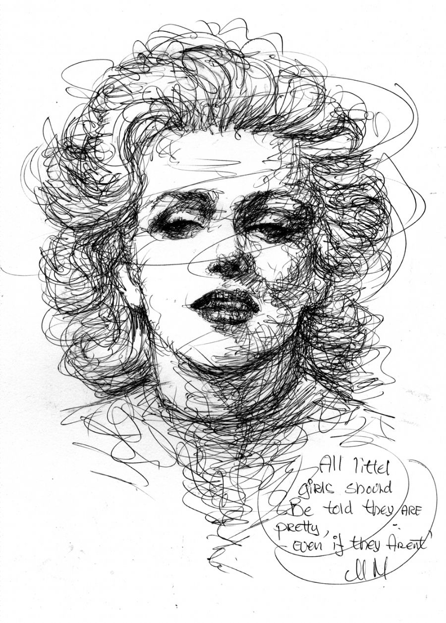 A doodling of Marilyn Monoroe By Ole M H