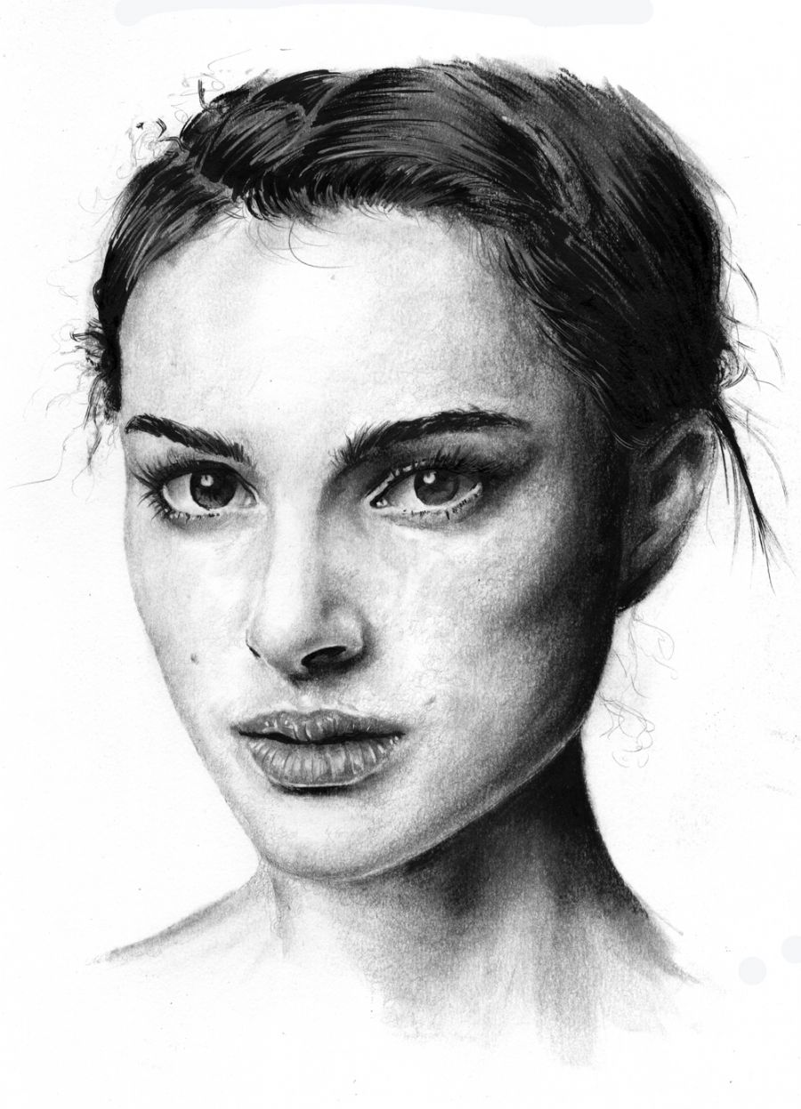 Natalie Portman drawing; by Ole M. Hedea