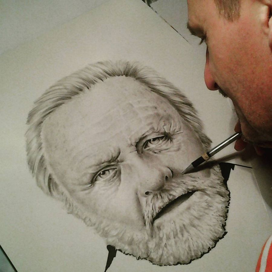 ANTHONY HOPKINS Drawing in final stages.