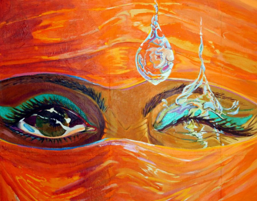 Orange wet eye