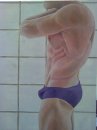 male in sauna
