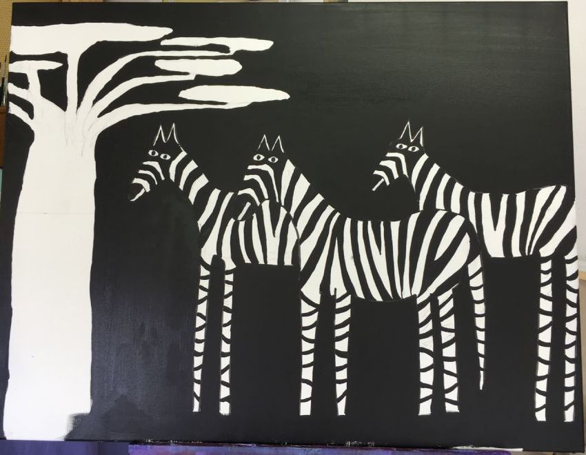 Zebras by night