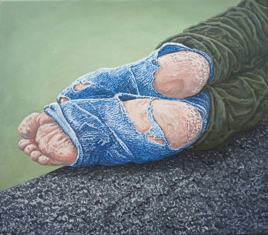 Paa samfundets bund 30 x 30 acryl.