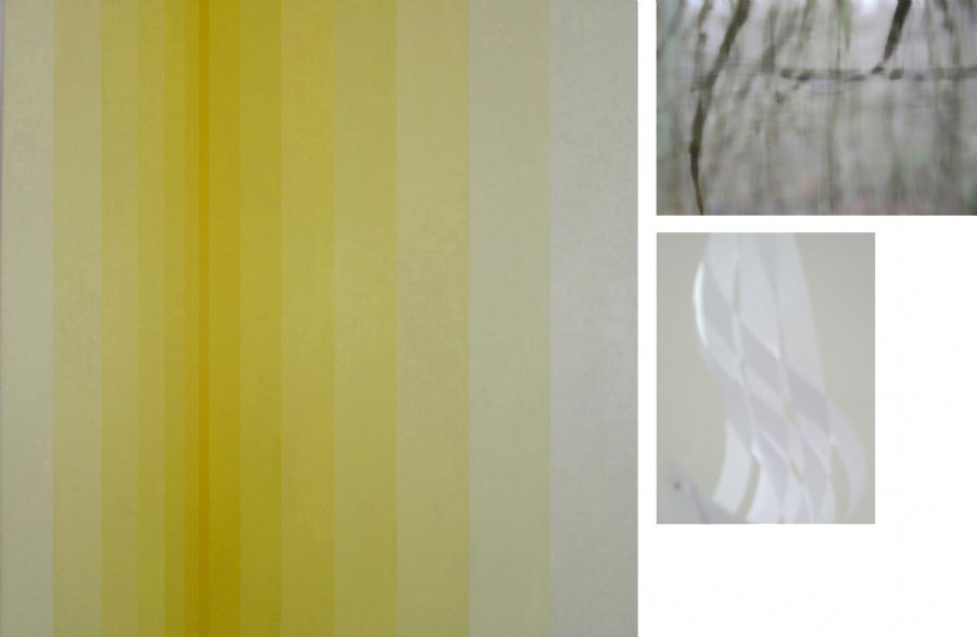 Primary Yellow with Branches and Paper t