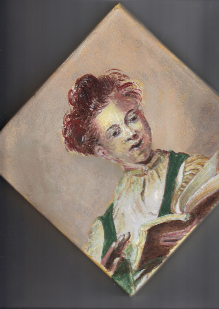 Læsende pige, pastiche efter Frans Hals