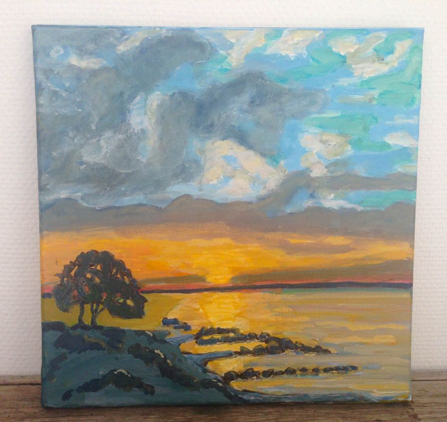 Solnedgang ved Hellebæk.