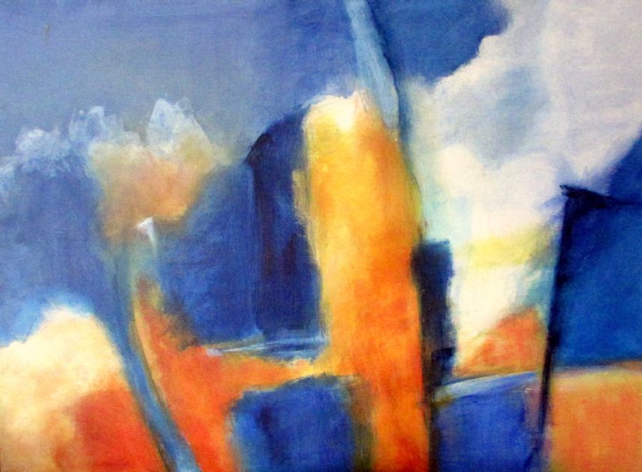 abstrakt blå/orange 2