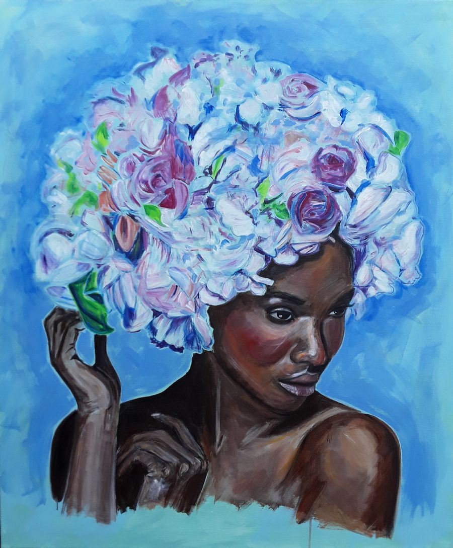 Lady with floral hat
