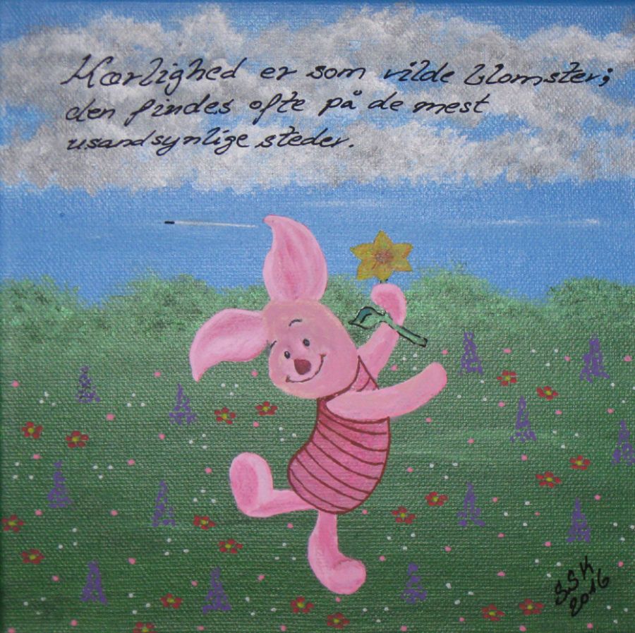 Grisling med blomst