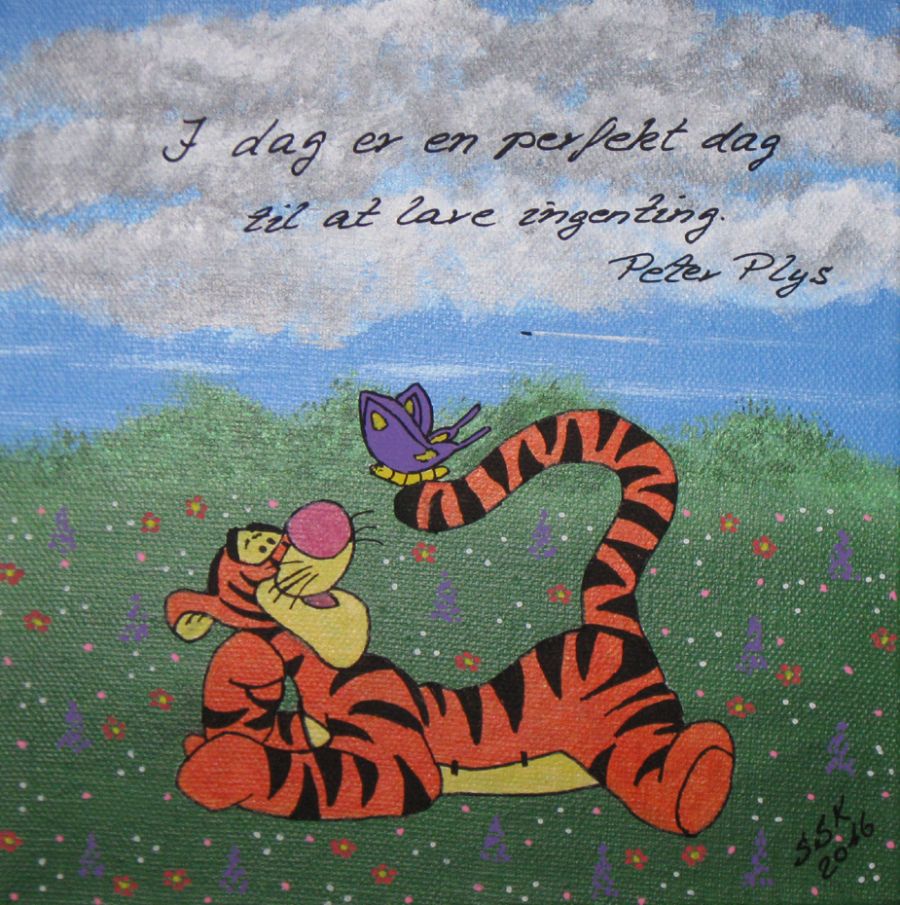 Tigerdyret med sommerfugl