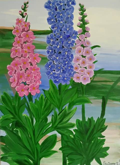 Blomsteridyl 1 – malerier af Susanne Sørensen