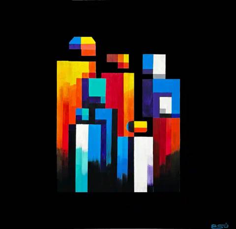 PIXELS II – malerier af Esben Skovgaard