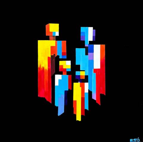 PIXELS IV – malerier af Esben Skovgaard