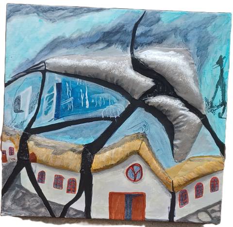Idyllisk landsby/Idyllic village – mixed media af A.C.Rosmon