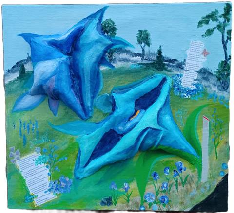 Poisiens blå blomst – collager af A.C.Rosmon