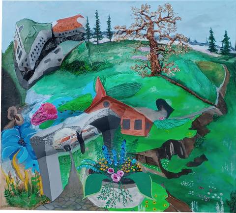 Hjemsteder – mixed media af A.C.Rosmon
