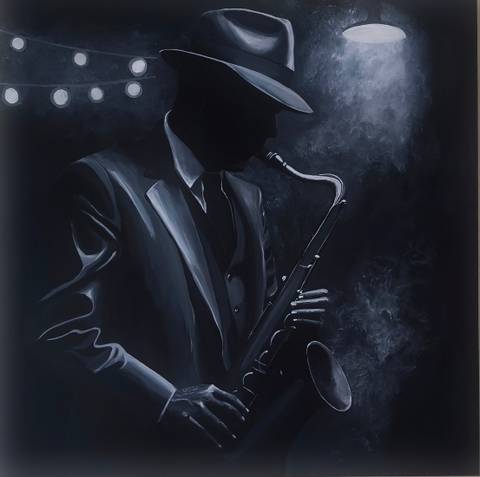 The Jazz Player – malerier af Heidi Lebmeier