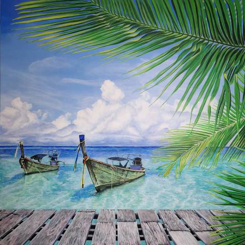 The boats. – malerier af Natalya Ponomarenko Larsen