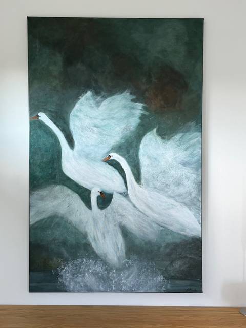 De vilde svaner – mixed media af Jeanette Hammershøj Jørgensen