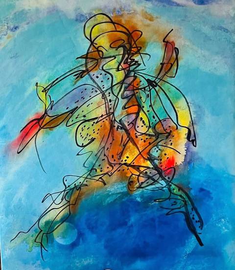 Krigeren – mixed media af Anders Hjuler