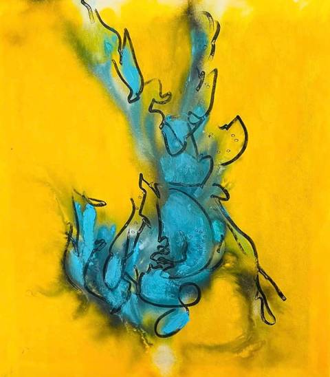 Faldende – mixed media af Anders Hjuler