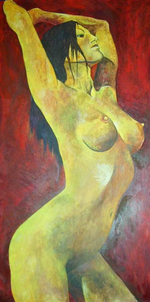 Tribal Woman – malerier af Naked Art