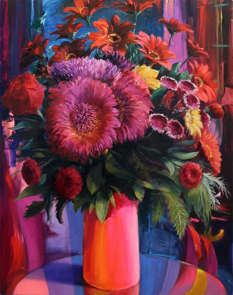 De røde blomster – malerier af Misha Lapitskiy