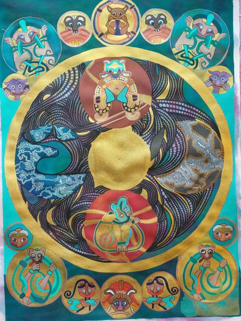 Small Worlds – mixed media af Karin Waldhausen
