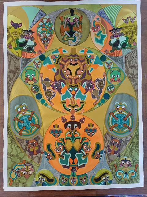 Spirits – mixed media af Karin Waldhausen
