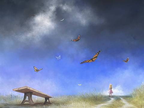 Chasing Butterflies – malerier af Lise Duun