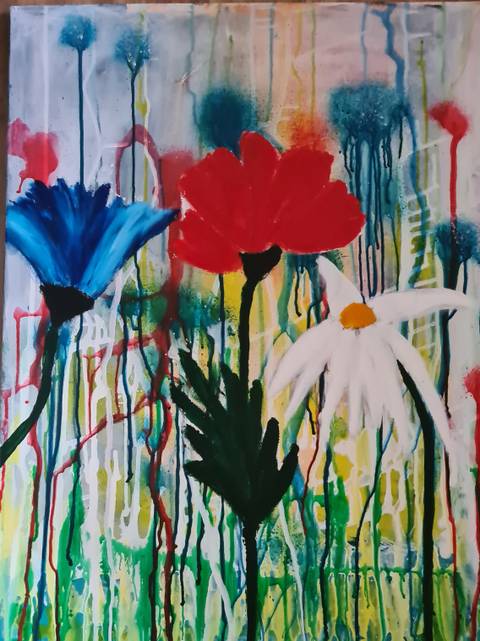 blomster – malerier af inger andersen