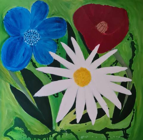blomster – malerier af inger andersen