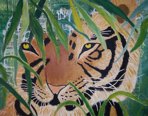 tiger – malerier af inger andersen