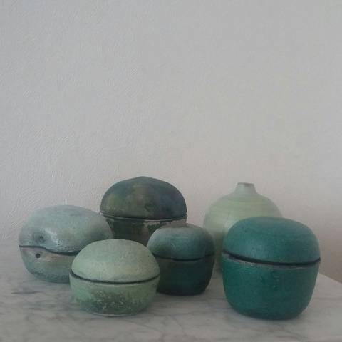 Raku keramik - grønne nuancer