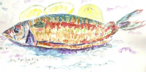 Fisk (Akvarel 1990)