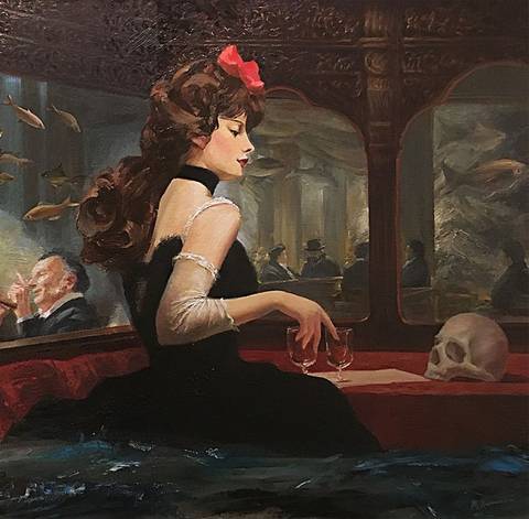 Café Titanic. Fragment – maleri af Misha Lapitskiy