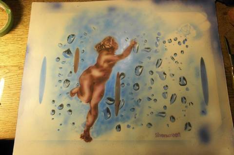 "Fenêtre à regarder son reflet" – stencils af Per Corell