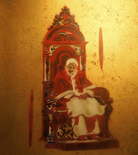 "Benedikt XVI" – stencils af Per Corell