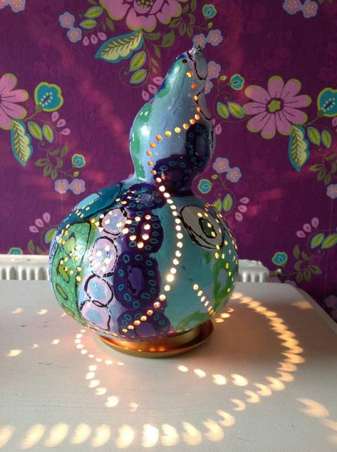 Græskar bordlampe
