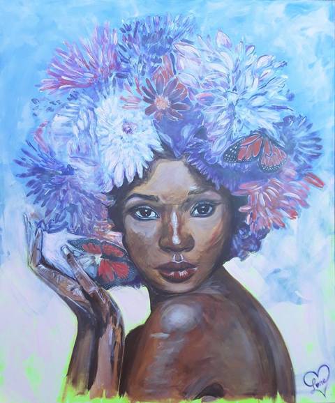 Lady with floral hat
