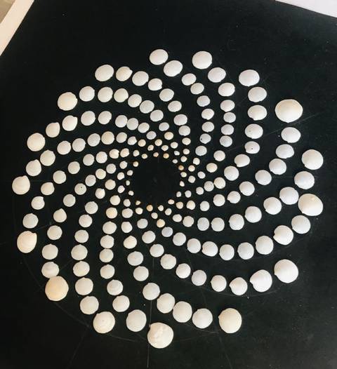 Naturlig muslingeskal geometrisk abstrak