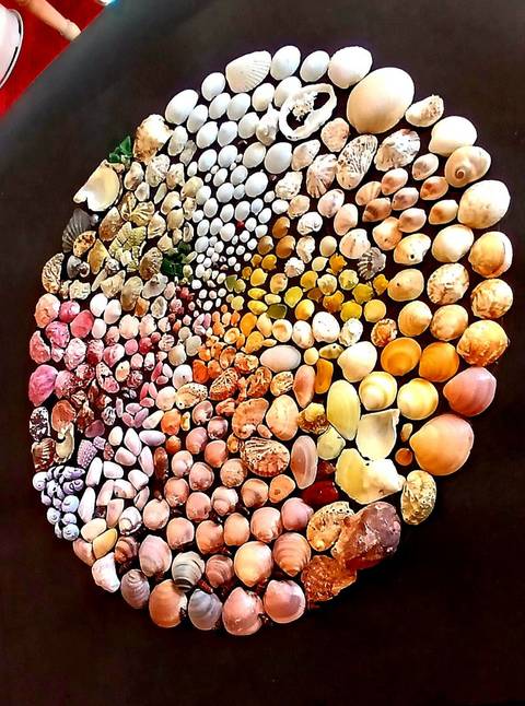 circle of sea shells...Cirklen lavet af